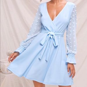 SHEIN long sleeve blue dress